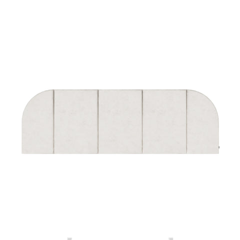 Giulia headboard op maat in beige stof met gebogen panelen en modern design