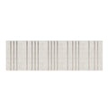 Beige headboard op maat met asymmetrische verticale banen in moderne stoffering